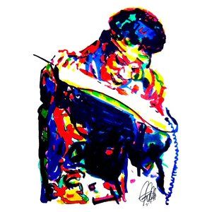Jimi Hendrix Singer Guitar Rock Music Poster Print Wall Art 18x24